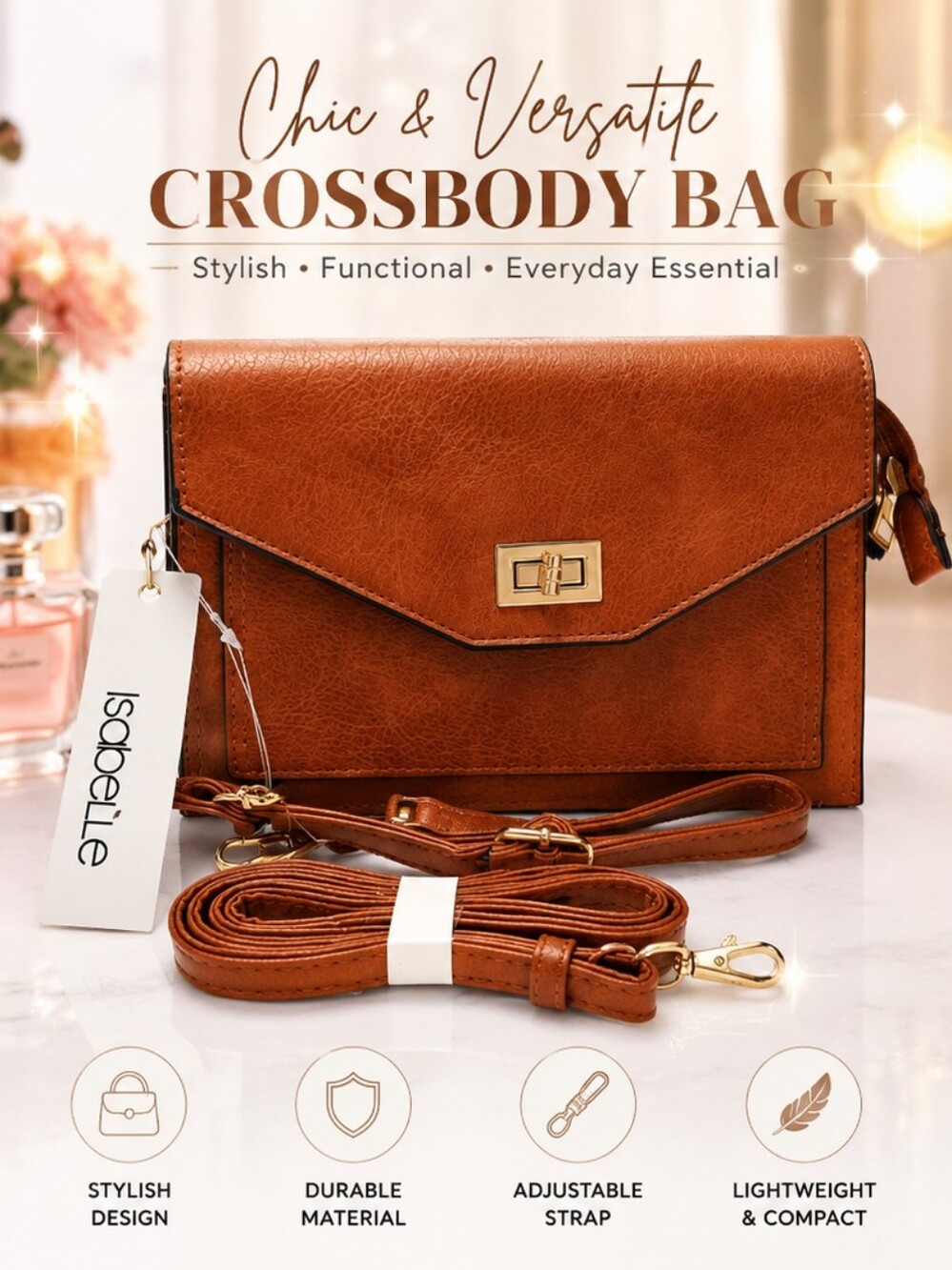 ISABELLE CROSSBODY BAGS**BROWN COLOR**